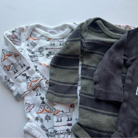 Koala Baby • 3 Pack Onesies Set Newborn Mini Explorer, Striped, Patterned - Picture 3 of 4